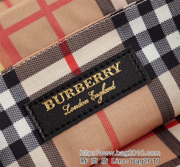 BURBERRY巴寶莉 小號棉質帆布購物袋 vitage復古格紋 2131  Bhq1035